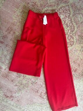 SPANX Women’s  Bright Red Wide-Leg Sweatpants